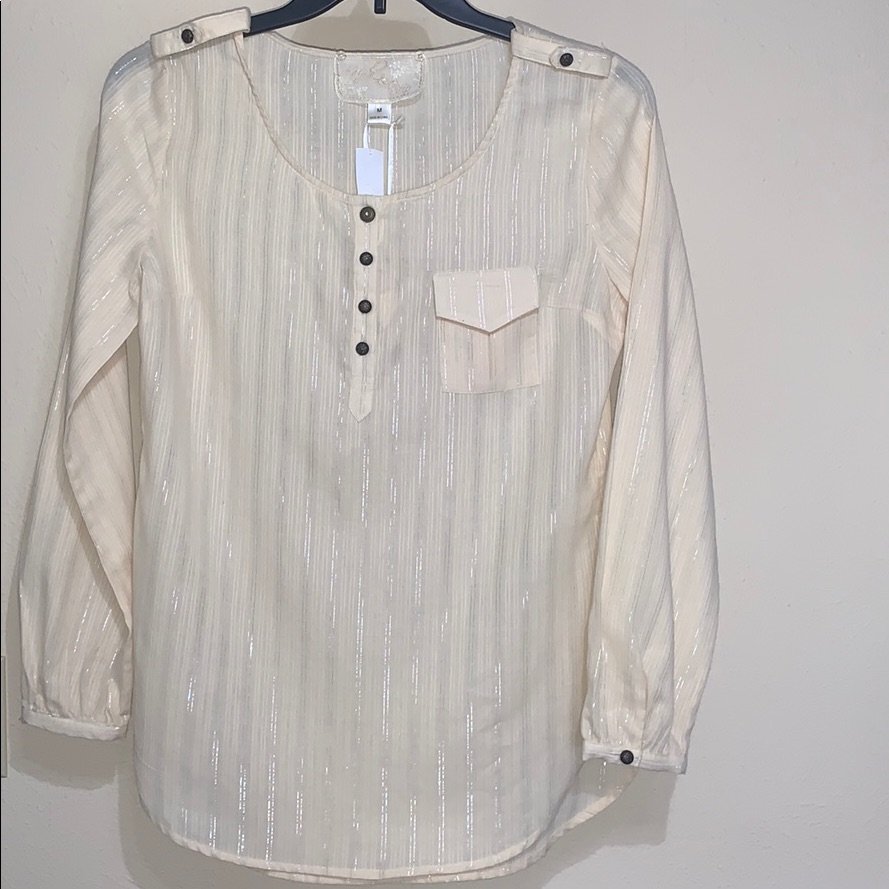 Nick & Mo Ivory Sheer Tunic Size Medium